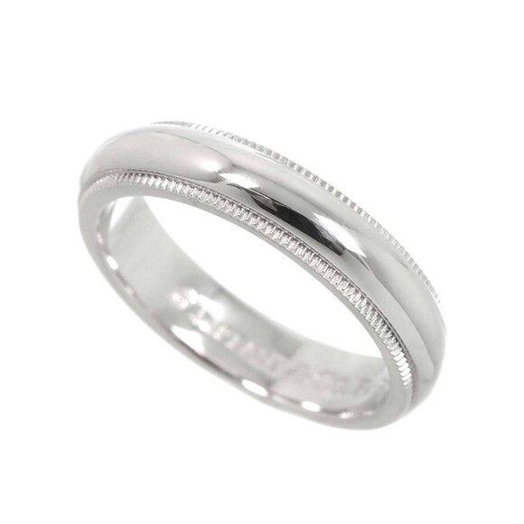 TIFFANY CO. Milgrain Band Ring Pt Platinum Size4.5-4.75(US) 90265658